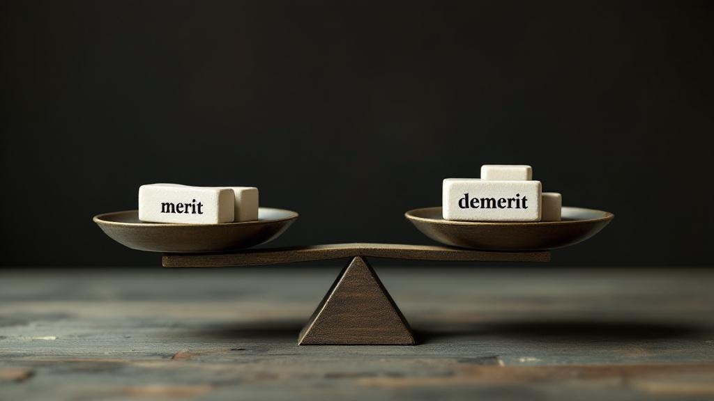 それぞれの天秤に乗せられたメリットとデメリットの重さを測っているイラスト