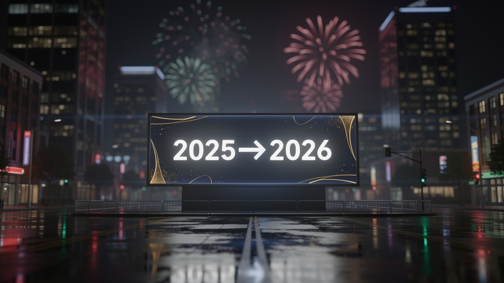 2025年から2026年に移り変わるイラスト