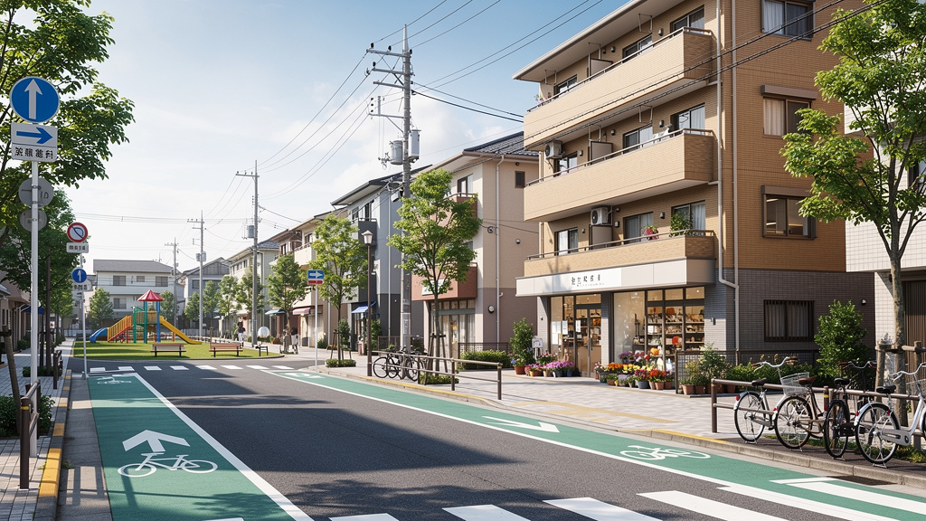 綺麗で住みやすい街のイラスト