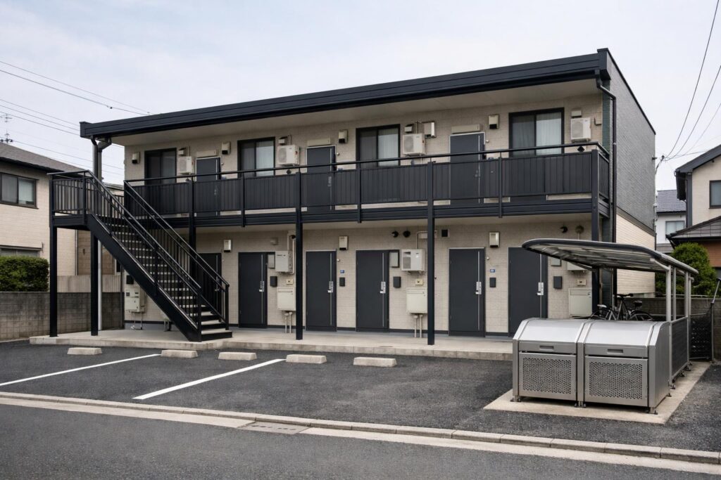 ワンルームアパートの外観のイラスト